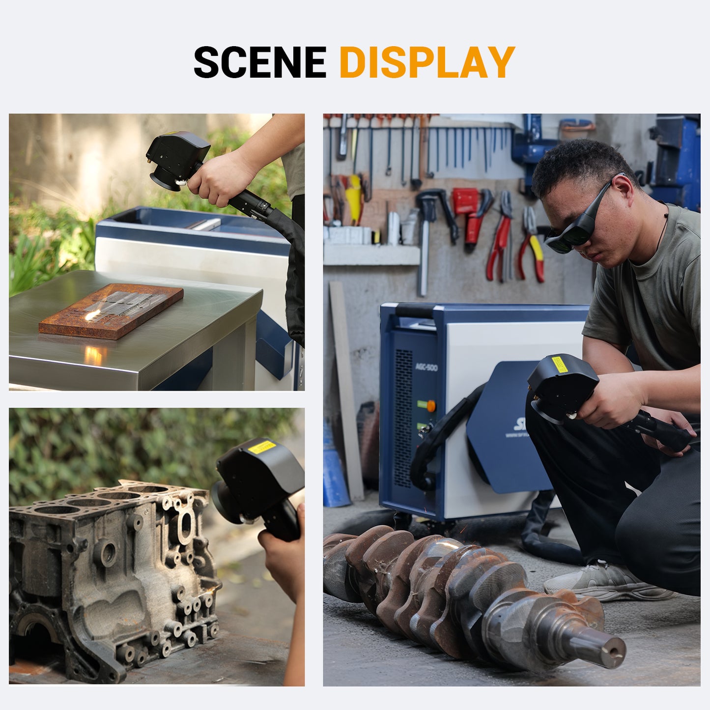 SFX AGC 300W 500W Pulse Laser Cleaning Machine Air-Cooled Laser Rust Removal for Oil Rust Paint