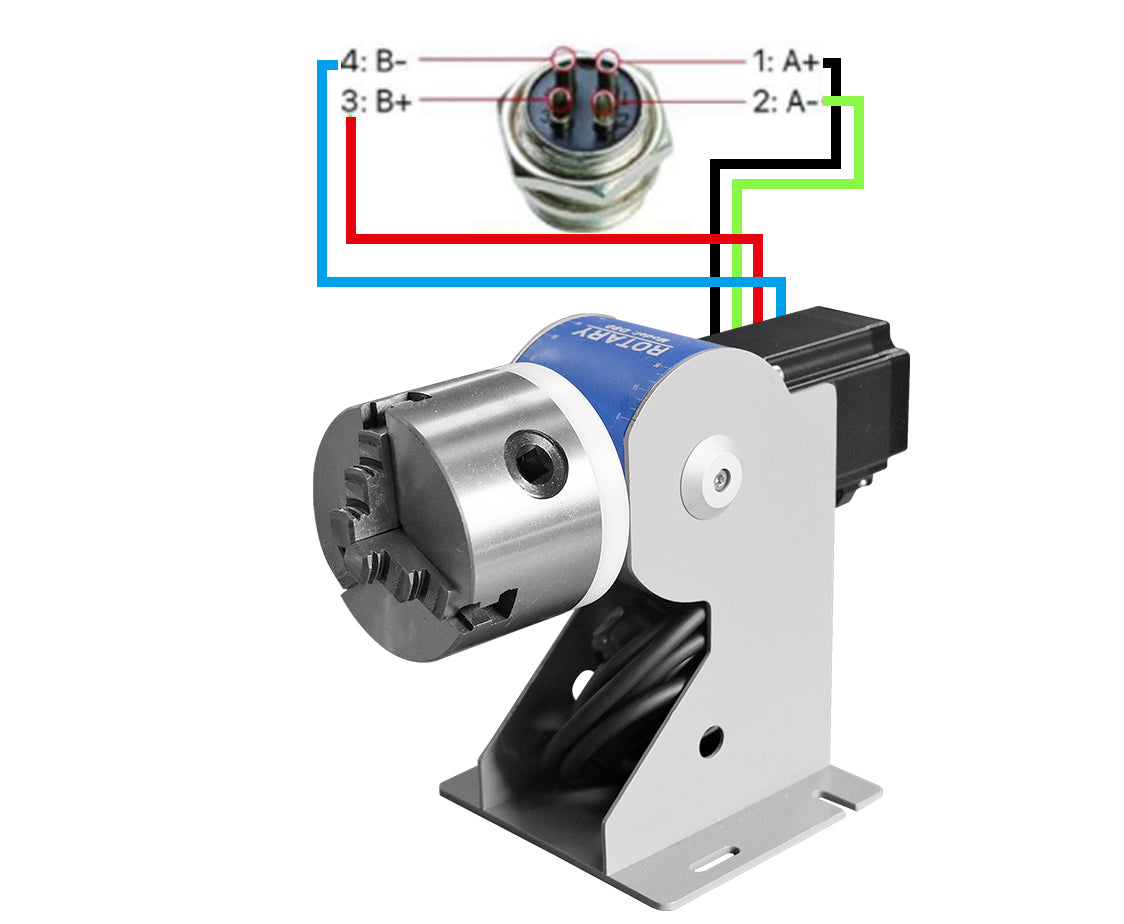 SFX Rotary Axis Rotary Chuck Rotating Shaft D80/D100/D125 with Driver for Laser Marking/Engraving Machine
