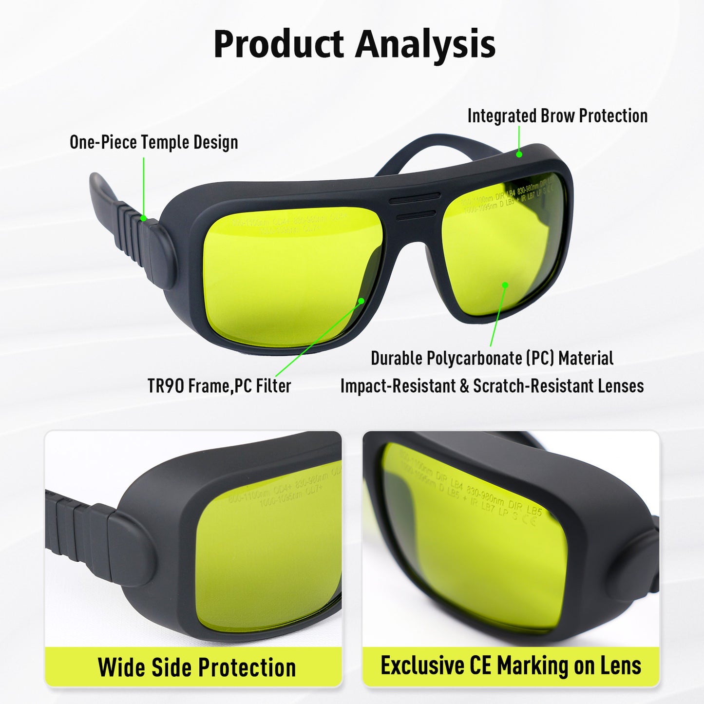 SFX Safety Glasses for Laser Cleaning Protective Glasses Main Protection Wavelength 800-1100nm