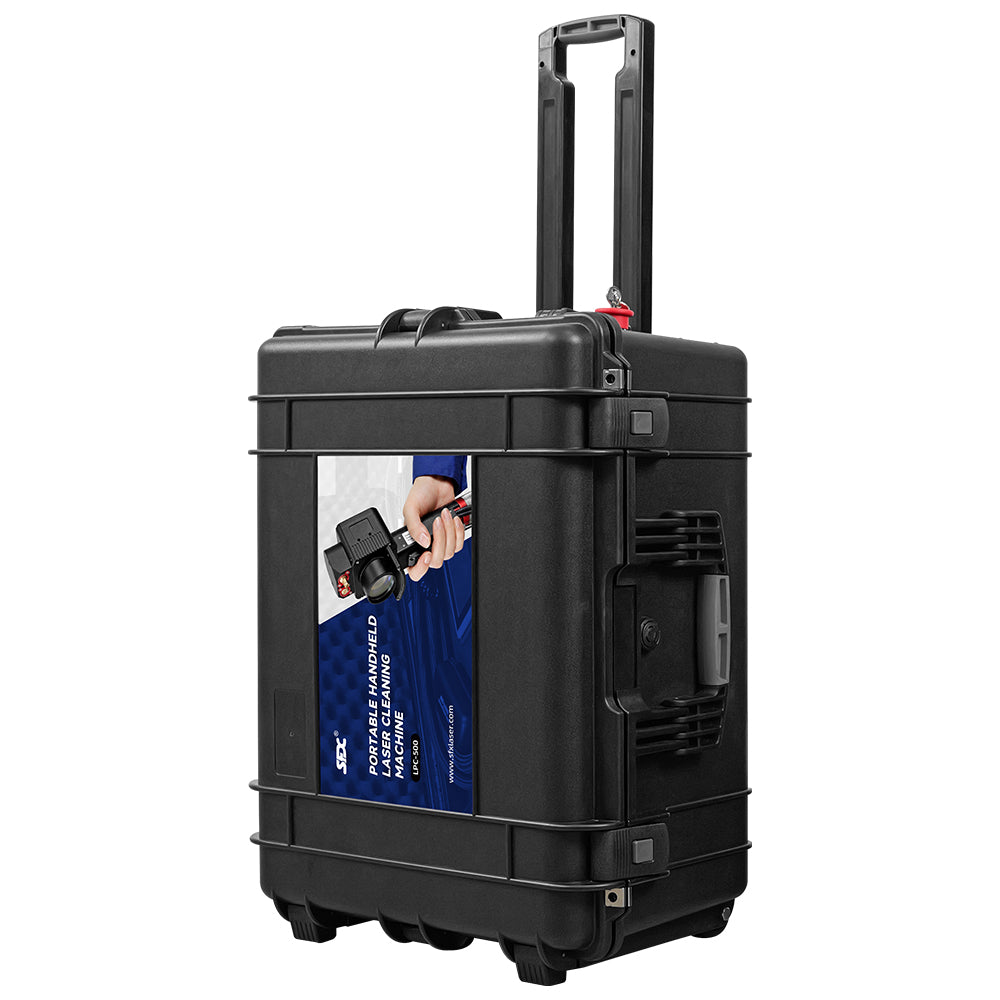 SFX LPC-300/500 Trolleycase Laser Cleaning Machine Portable Air-Cooled Pulsed Laser Rust Remover Paint/Coating Removal Machine for Wood/Metal with IoT Control