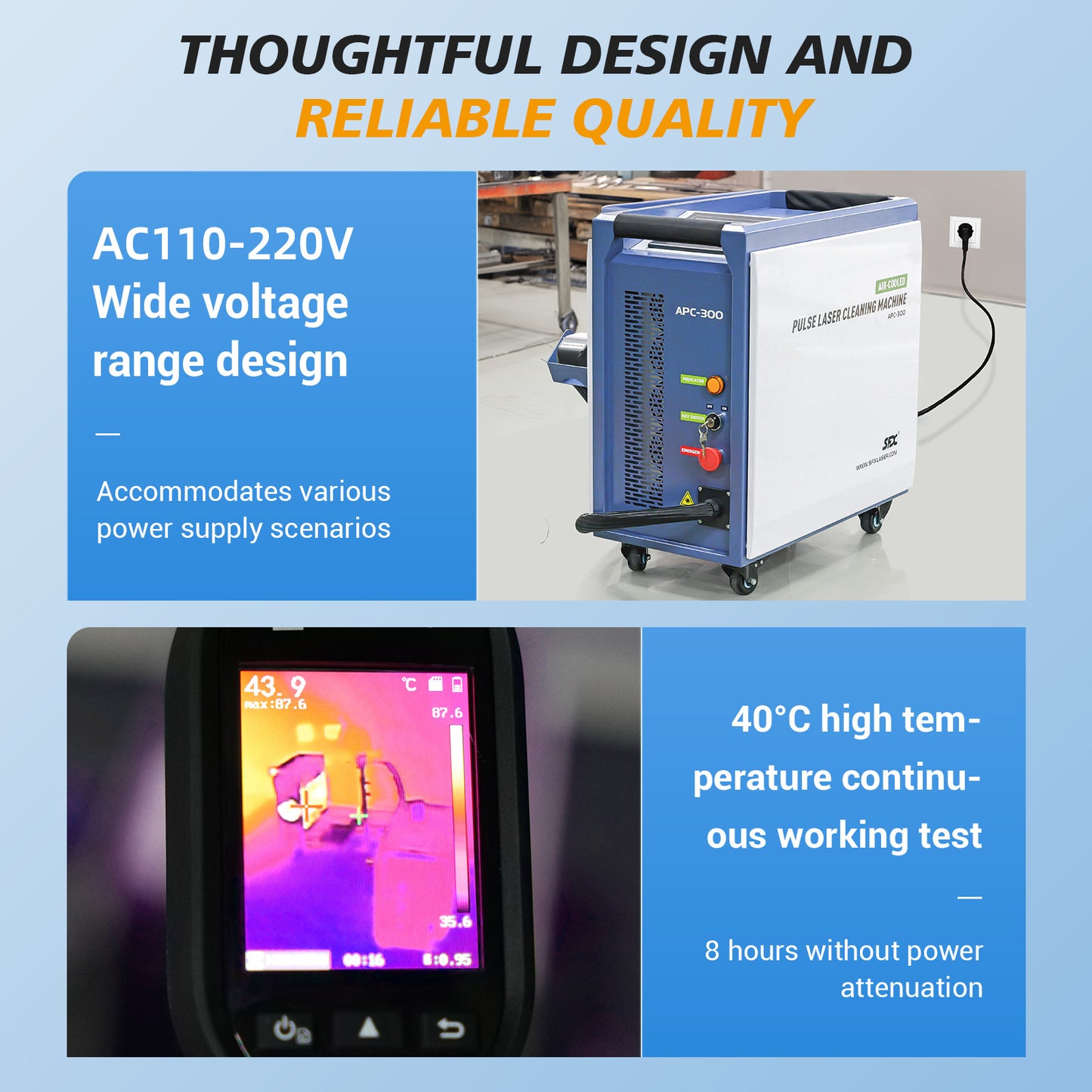 SFX Laser APC 300W Pulsed Laser Cleaning Machine Air-Cooled Laser Rust Removal for Wood Metal