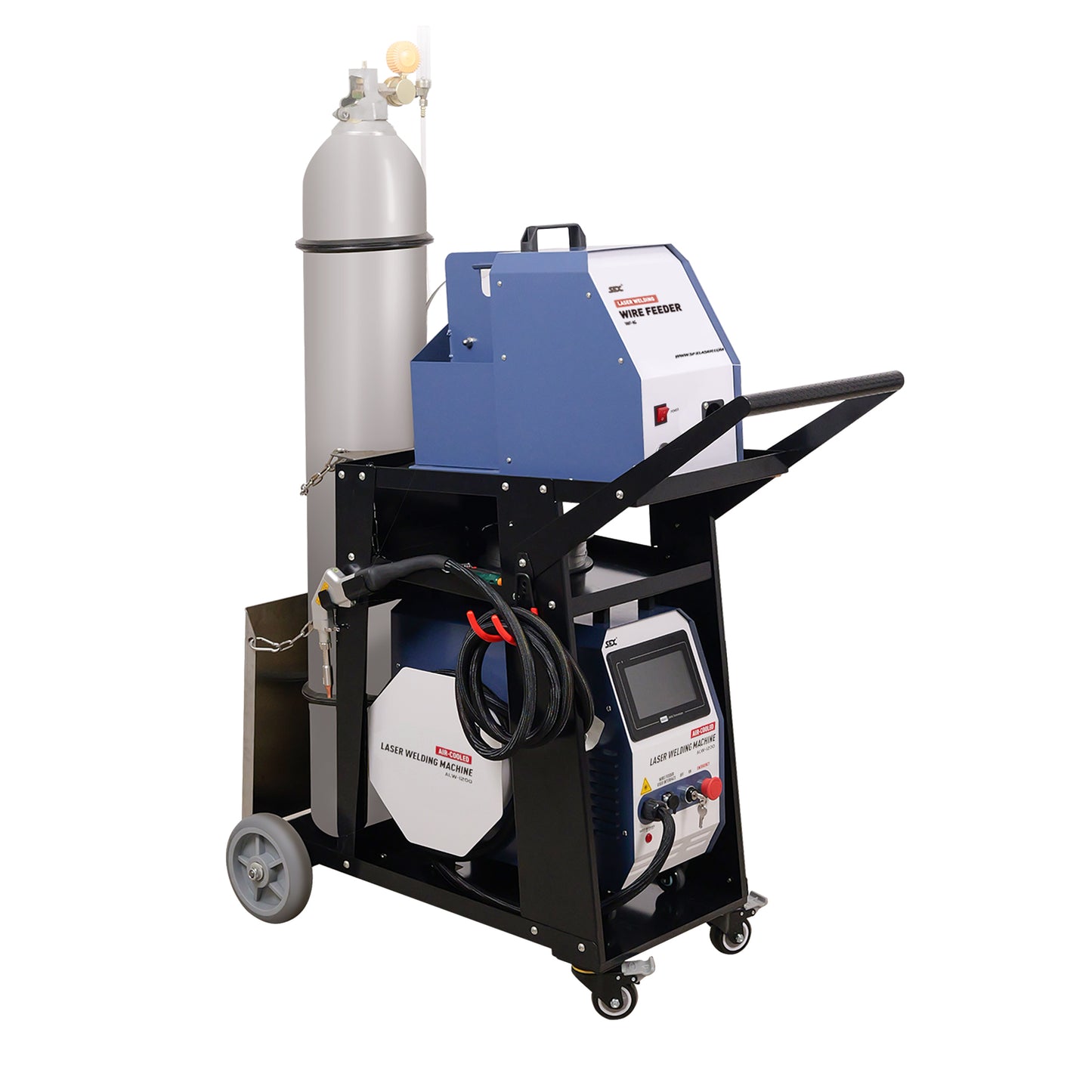 SFX 1200W Air Cooled Laser Welder 2-in-1 Handheld Laser Welding Machine Beam Cleaner with Auto Wire Feeder for Metal Stainless Steel Aluminum Brass
