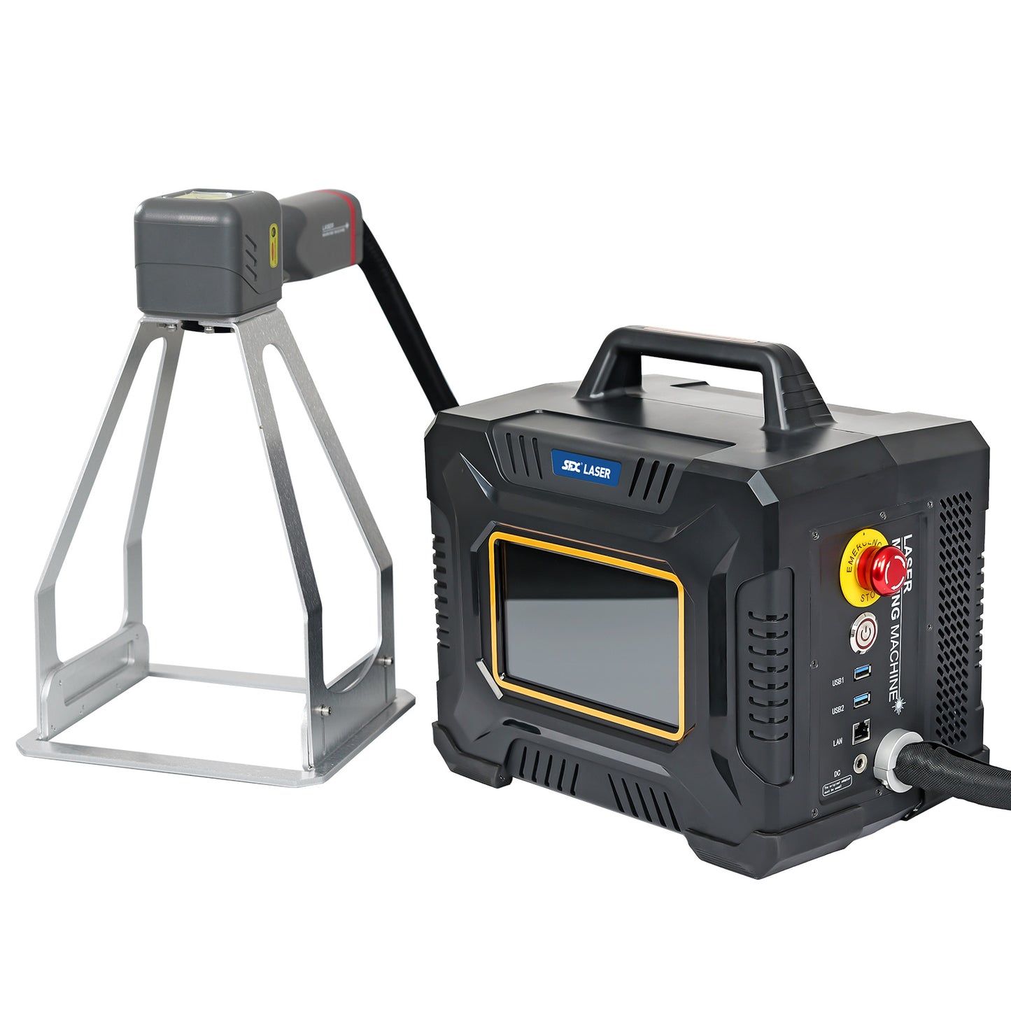 SFX 60W Laser Engraver Handheld Laser Marking Machine for 100×100mm Working Area 90/240V Portable Laser Marker for Metal, Wood