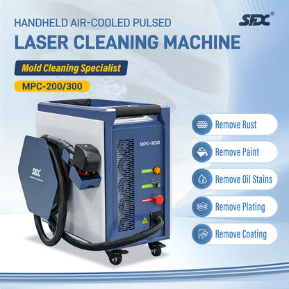 SFX MPC 200/300W Laser Cleaning Machine for Molds and Metals with Smart Remote Control, Anti-Reflection, Industrial Mold Cleaner