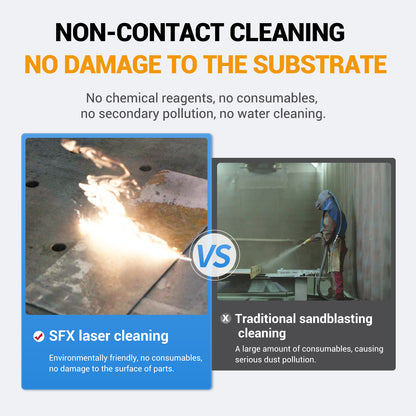 SFX AGC 300W/500W Laser Cleaning Machine –110V IoT-Connected & Self-Propelled Pulsed Laser Rust Remover for Precise Metal Cleaning in Automotive, Rail, and Industrial Use