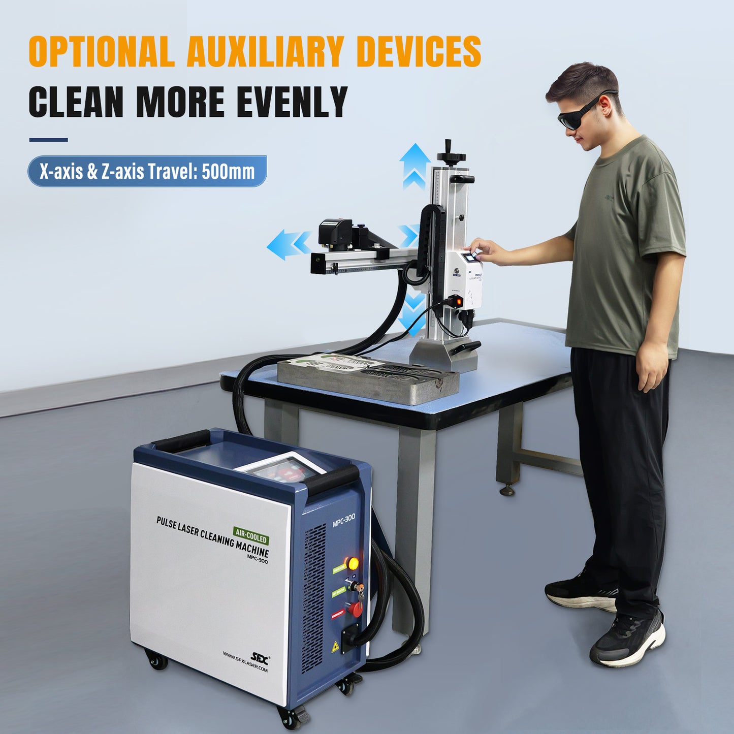 SFX MPC 200/300W Laser Cleaning Machine for Molds and Metals with Smart Remote Control, Anti-Reflection, Industrial Mold Cleaner