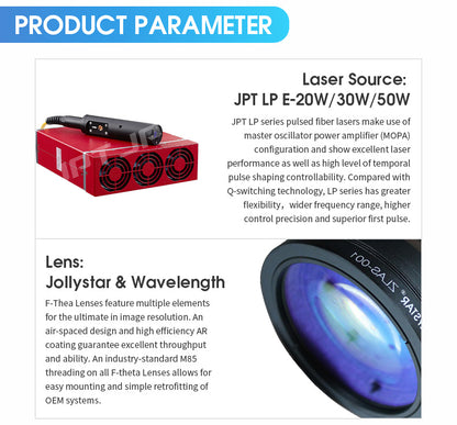 US Stock SFX 20W/30W/50W JPT Fiber Laser Engraver Split Laser Marking Machine EZCAD3.0 Metal Engraving Marker