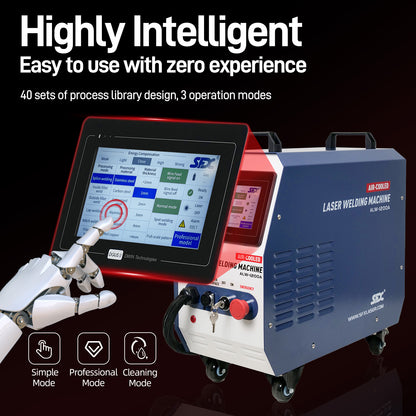 SFX 1200W Air Cooled Laser Welder 2-in-1 Handheld Laser Welding Machine Beam Cleaner with Auto Wire Feeder for Metal Stainless Steel Aluminum Brass
