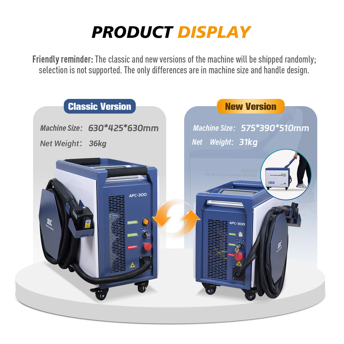 Canada Stock Used APC-300IOT Pulsed Laser Cleaning Machine Air-Cooled Laser Rust Removal for Wood Metal
