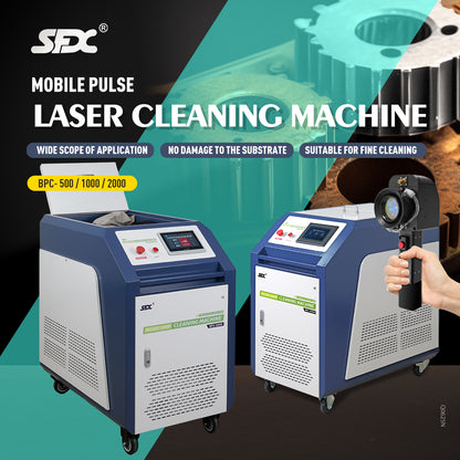 SFX BPC 500W 1000W 2000W Handheld Pulsed Laser Rust Removal for Metal/Wood Oil Painting Coating