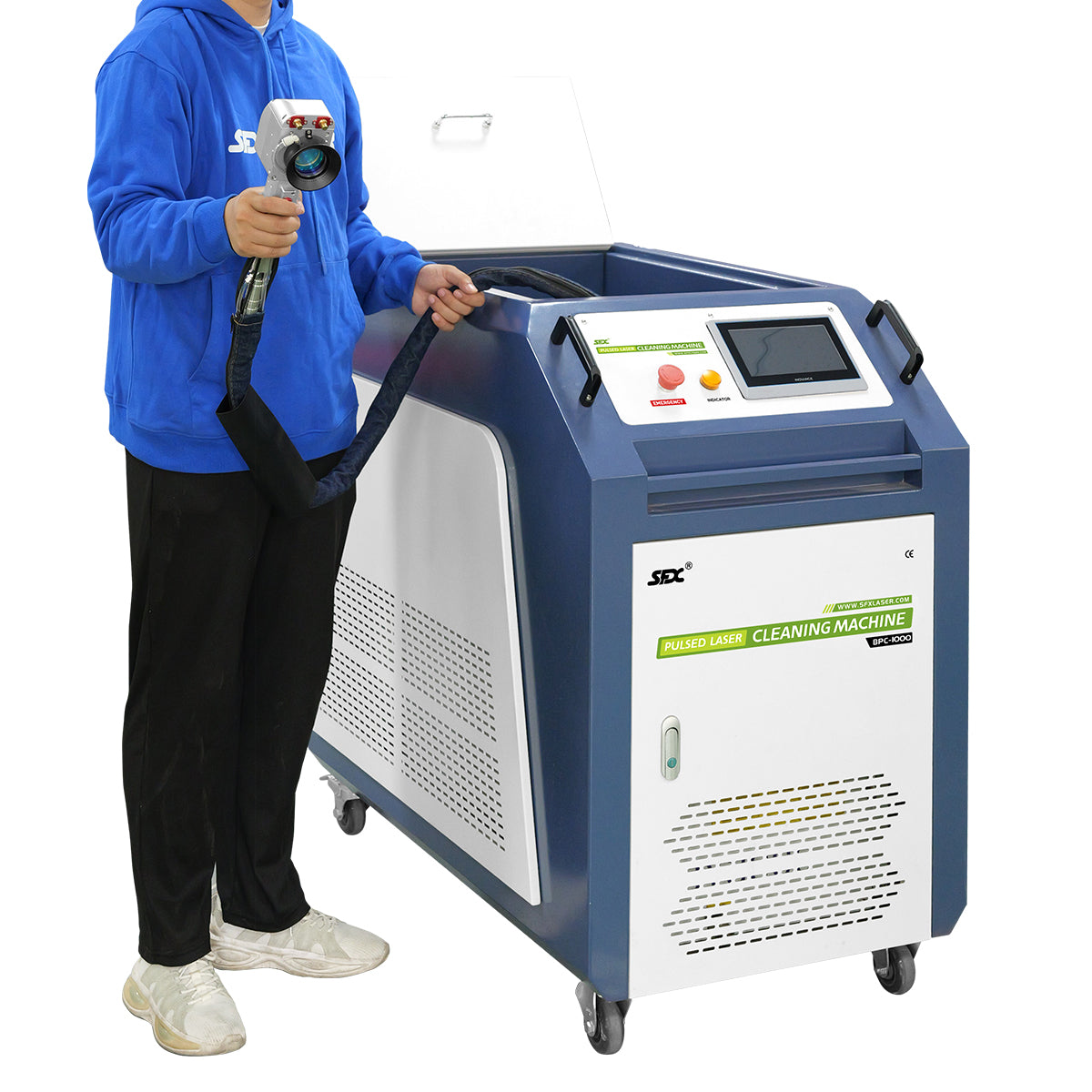 SFX BPC 500W 1000W 2000W Handheld Pulsed Laser Rust Removal for Metal/Wood Oil Painting Coating