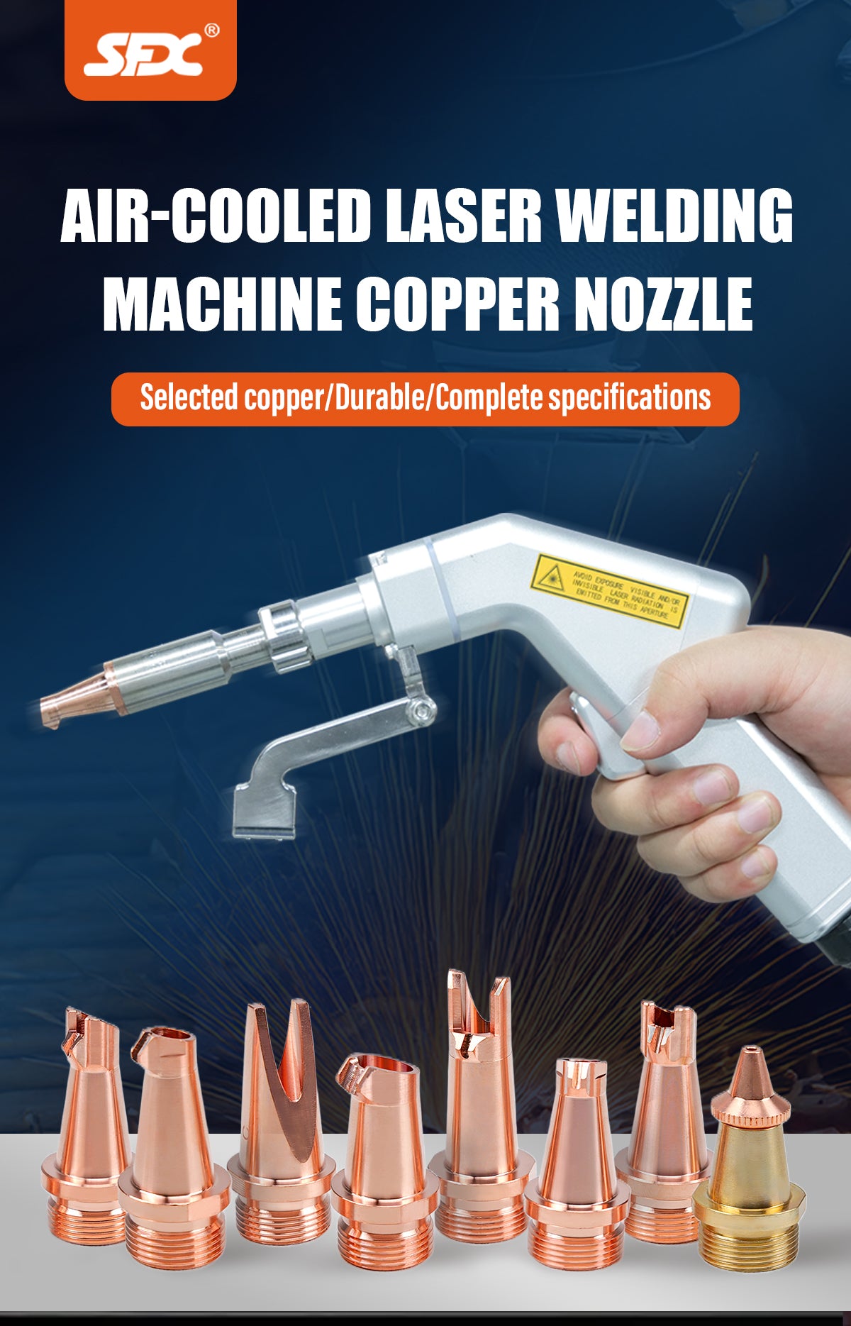 SFX ALW-1200A Air-cooled Portable Laser Welding Machine Copper Nozzle