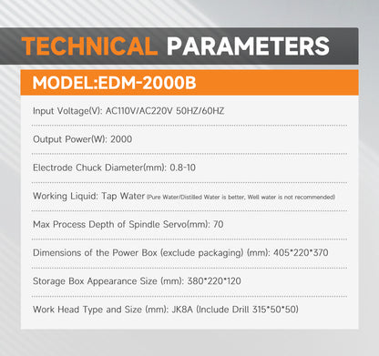 SFX 2000W Portable EDM Broken Tap Remover EDM-2000B Spark Erosion Machine M2-M30 Tap Extractor