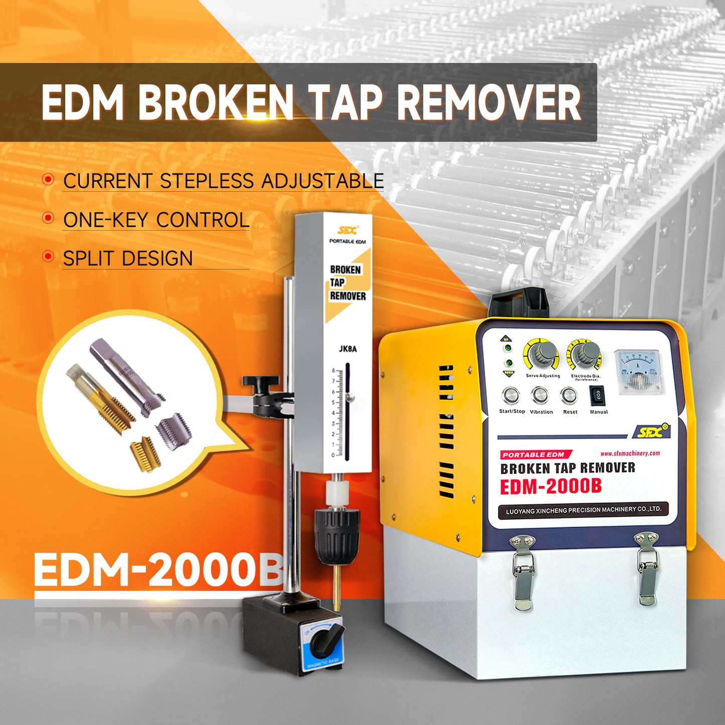 SFX 2000W Portable EDM Broken Tap Remover EDM-2000B Spark Erosion Machine M2-M30 Tap Extractor