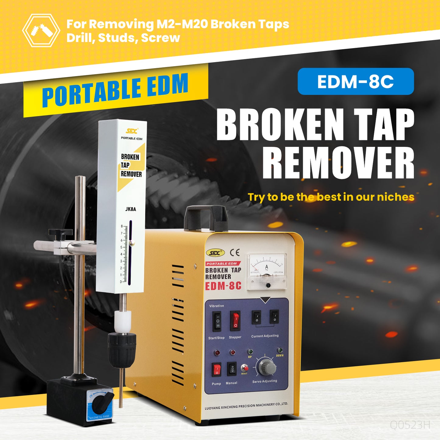 SFX EDM-8C 800W Portable EDM Tap Remover M2-M20 Bolt Drill Removal Spark Eroder Tap Burner Buster