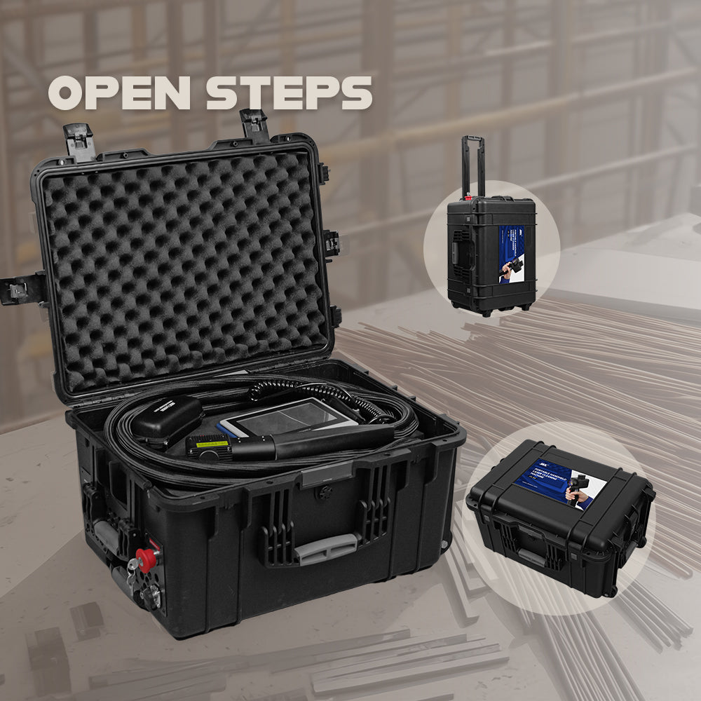 SFX LPC-300/500 Trolleycase Laser Cleaning Machine Portable Air-Cooled Pulsed Laser Rust Remover Paint/Coating Removal Machine for Wood/Metal with IoT Control