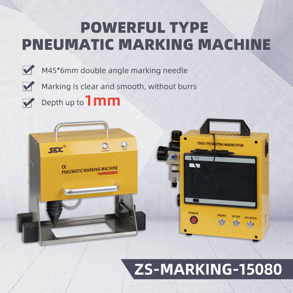SFX Heavy Duty Dot Peen Pneumatic Marking Machine 150*80mm 110V/220V for Automotive Chasis Marking Structure Marking VIN Number Punching
