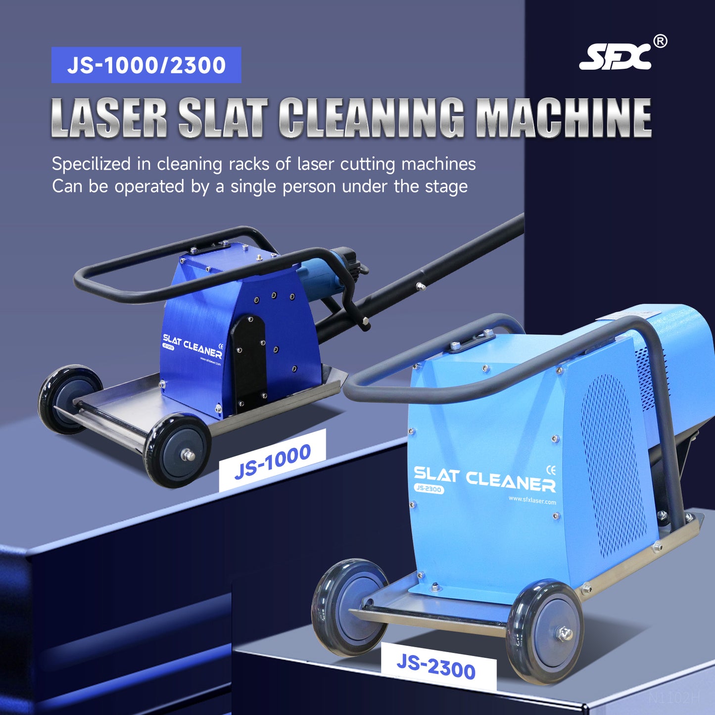 SFX Laser Slat Cleaning Machine JS-1000/2300 Laser Cutting Machine 220V Portable Slag Remover Cleaning Tool for CNC Laser Cutting Table Sword Fence Plasma Cutters