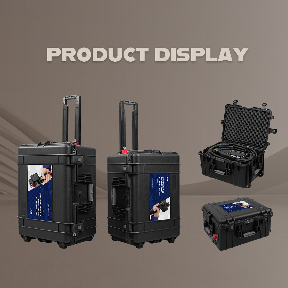 SFX LPC-300/500 Suitcase-Style Pulsed Laser Cleaning Machine Portable Air-Cooled Pulsed Laser Rust Remover Paint/Coating Removal Machine for Wood/Metal with IoT Control