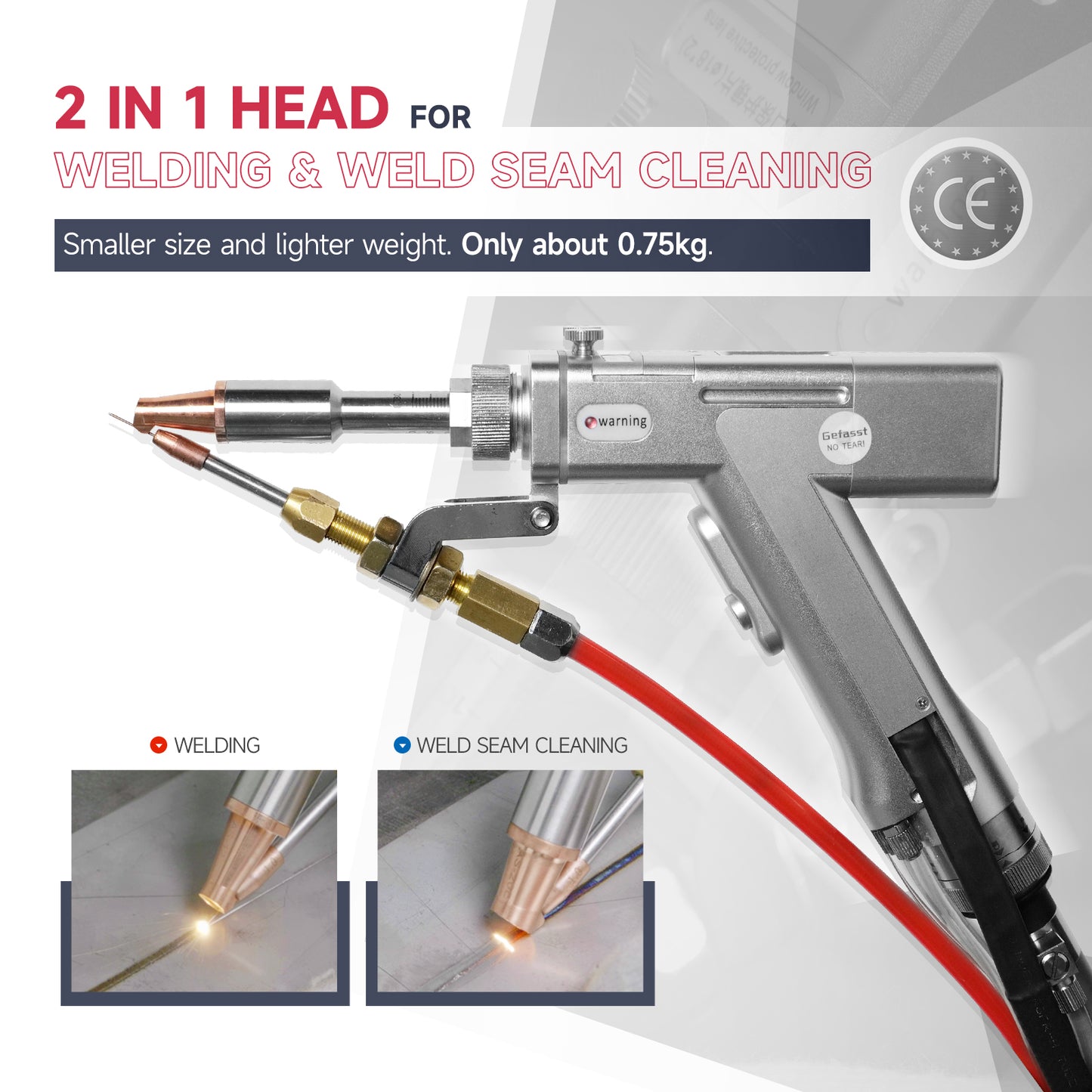 SFX 2-in-1 Handheld BLW 1.5KW-3KW Fiber Laser Welder Laser Welding Machine ＆ Seam Cleaning for Stainless Steel Aluminum Hardware Pipe Tube Plate Welding