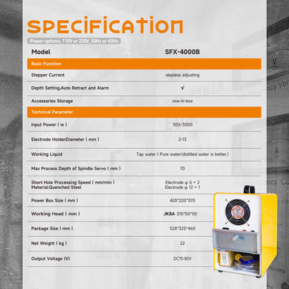 SFX Portable 3000W EDM Broken Tap Damaged Bolt Remover M2-M48 Drill Extractor Tap Disintegrator SFX-4000B