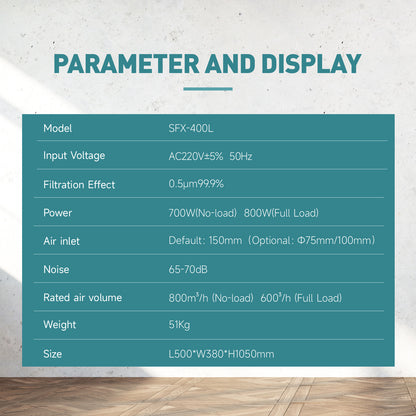 SFX-400L Laser Cleaning Machine Smoke Purifier Fume Extractor Fume Purifier for Laser Cleaning Welding Cutting Engraving