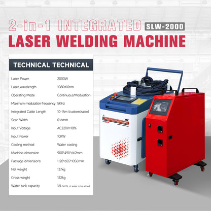 SFX 2-in-1 Handheld SLW 1.5KW-3KW Fiber Laser Welder Laser Welding Machine ＆ Seam Cleaning for Stainless Steel Aluminum Hardware Pipe Tube Plate Welding