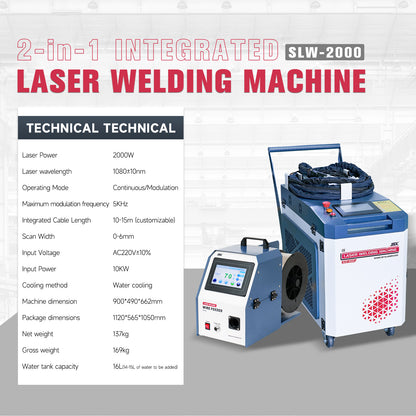 SFX 2-in-1 Handheld SLW 1.5KW-3KW Fiber Laser Welder Laser Welding Machine ＆ Seam Cleaning for Stainless Steel Aluminum Hardware Pipe Tube Plate Welding
