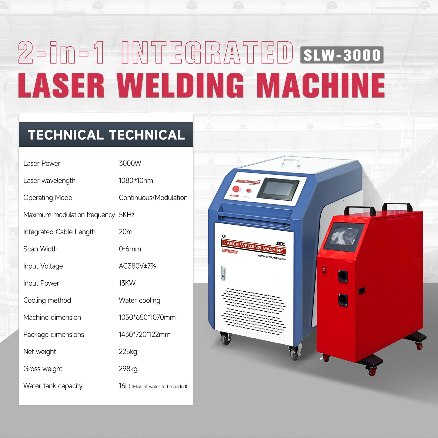 SFX 2-in-1 Handheld SLW 1.5KW-3KW Fiber Laser Welder Laser Welding Machine ＆ Seam Cleaning for Stainless Steel Aluminum Hardware Pipe Tube Plate Welding