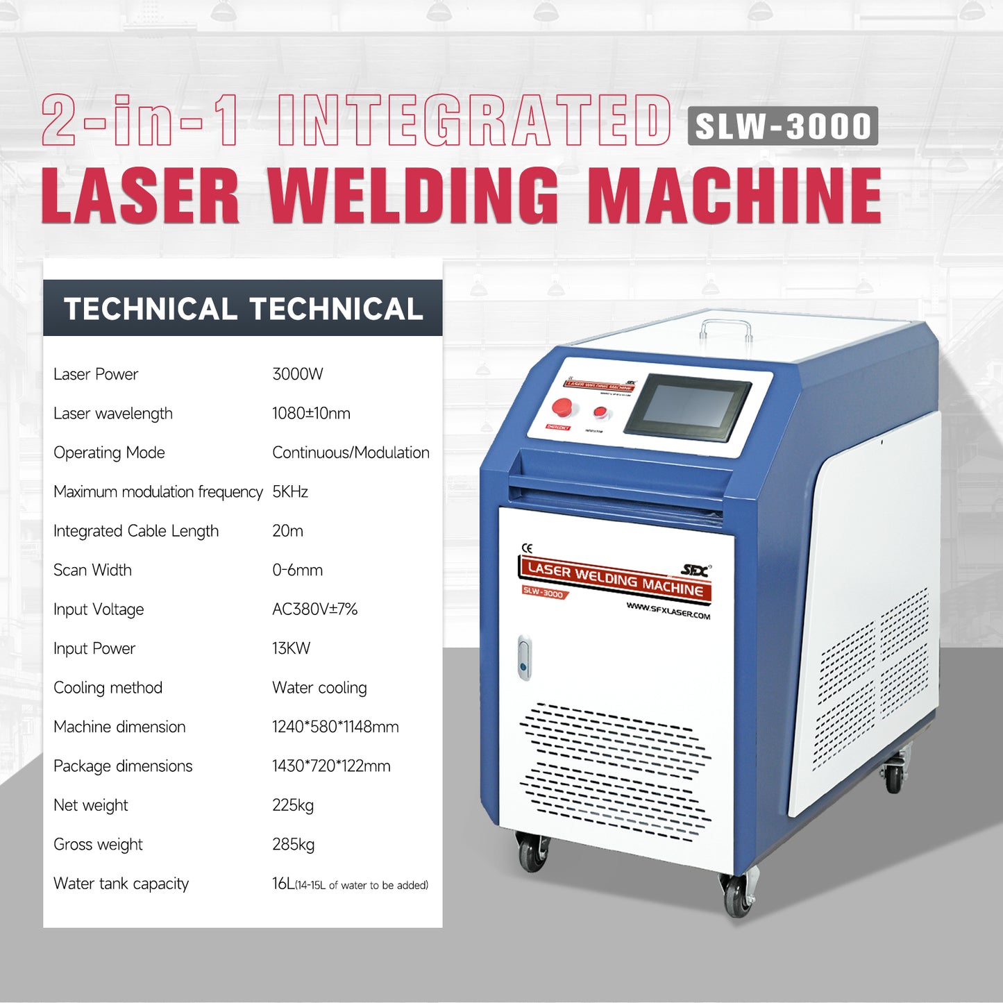 SFX 2-in-1 Handheld SLW 1.5KW-3KW Fiber Laser Welder Laser Welding Machine ＆ Seam Cleaning for Stainless Steel Aluminum Hardware Pipe Tube Plate Welding