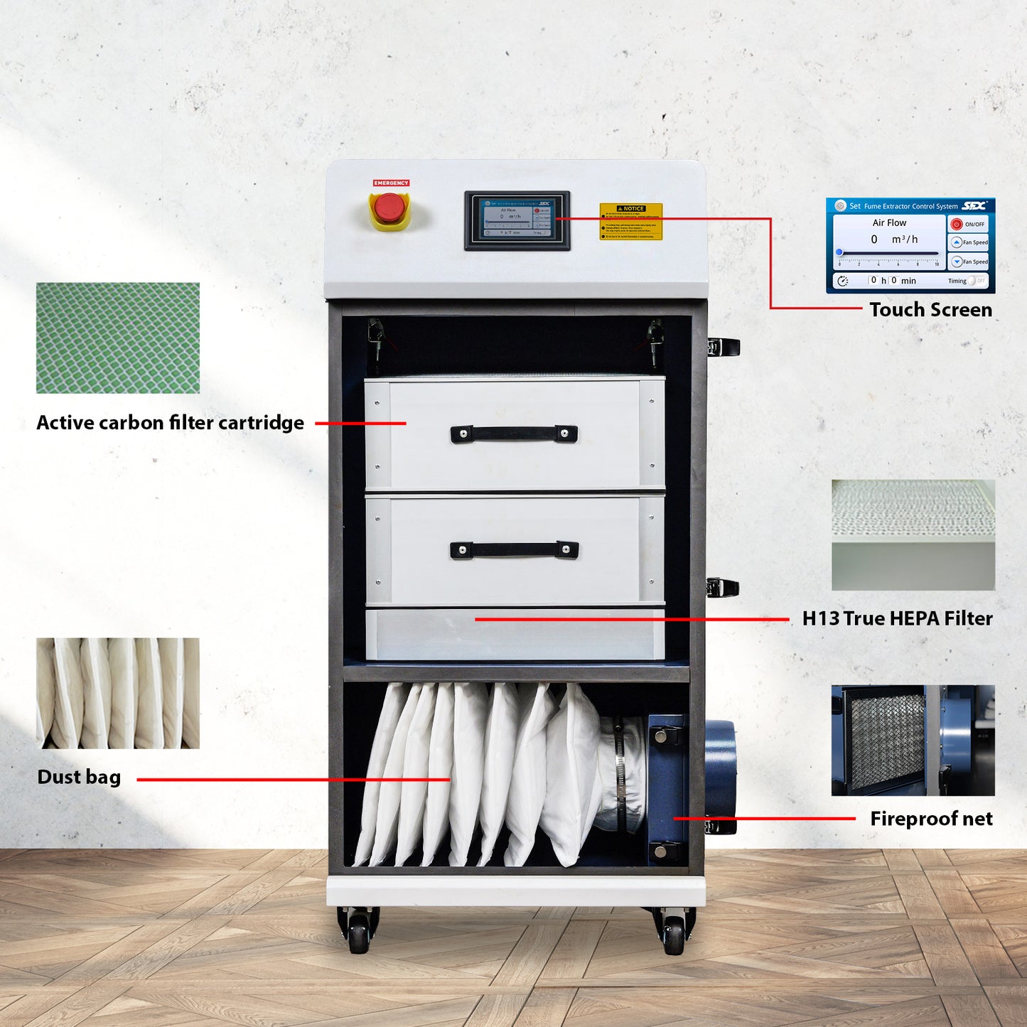 SFX-400L Laser Cleaning Machine Smoke Purifier Fume Extractor Fume Purifier for Laser Cleaning Welding Cutting Engraving