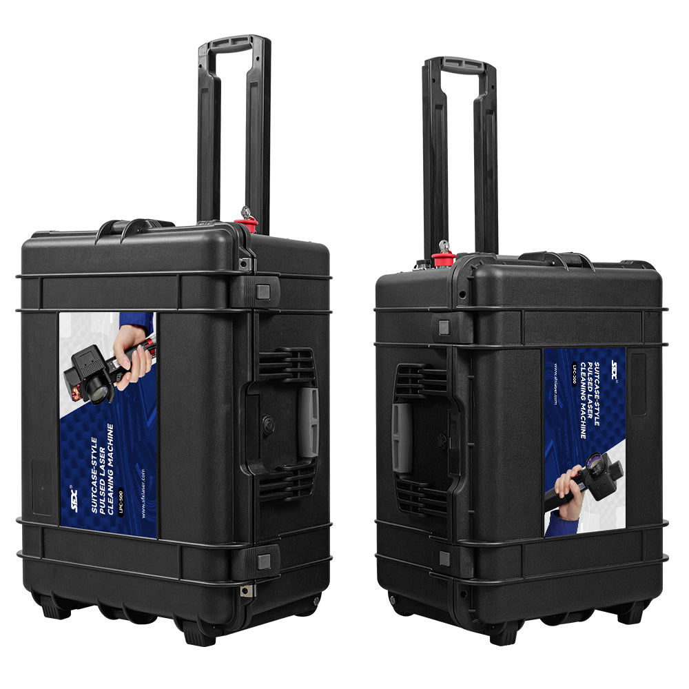 SFX LPC-300/500 Suitcase-Style Pulsed Laser Cleaning Machine Portable Air-Cooled Pulsed Laser Rust Remover Paint/Coating Removal Machine for Wood/Metal with IoT Control