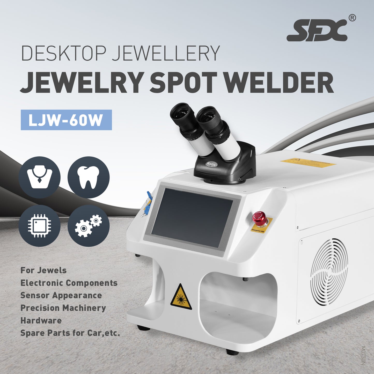 SFX 60W Spot Laser Welder Welding Machine for 24K Gold Silver Platinum Welding Repair 220V