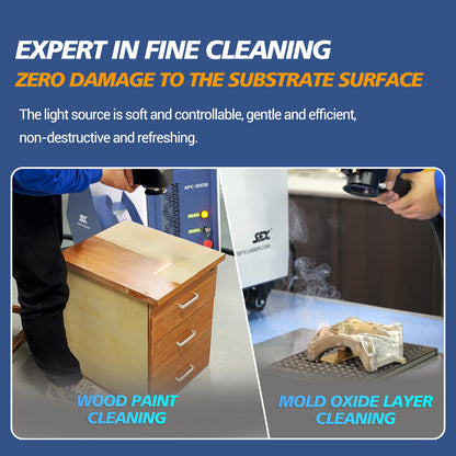 SFX Laser P-Series 200W/300W Pulsed Laser Cleaning Machine Air-Cooled Laser Rust Removal for Wood Metal